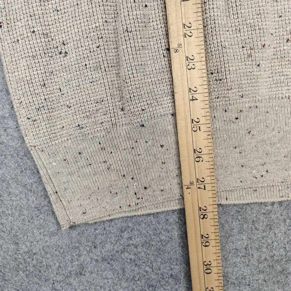 MNG Sweater Mens Large Beige Crewneck Viscose Wool Waffle Knit Pullover